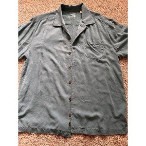 - Tommy Bahama 100% Silk Blue Tropical Short Sleeve Shirt Sz LG